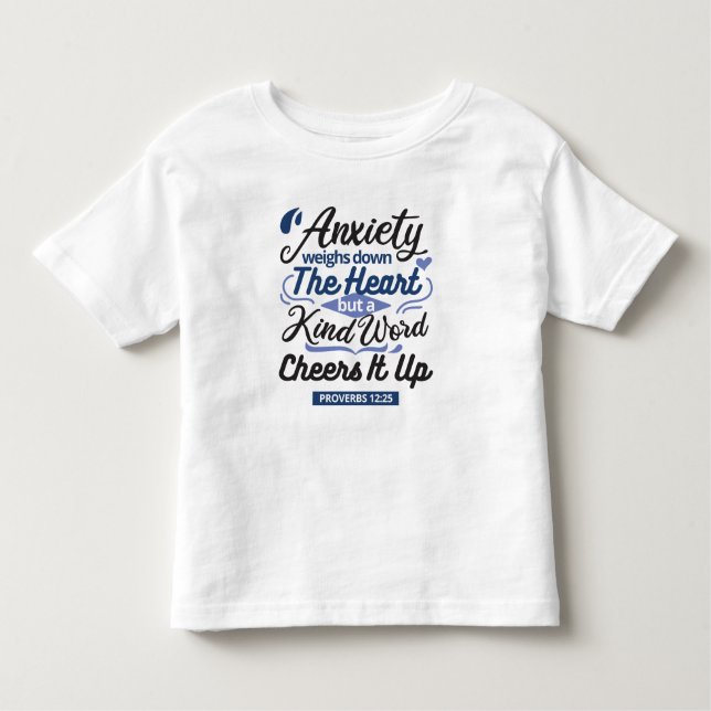 Camiseta De Bebé Proverbs 12:25 Bible Verse – Kind Word Art (Anverso)