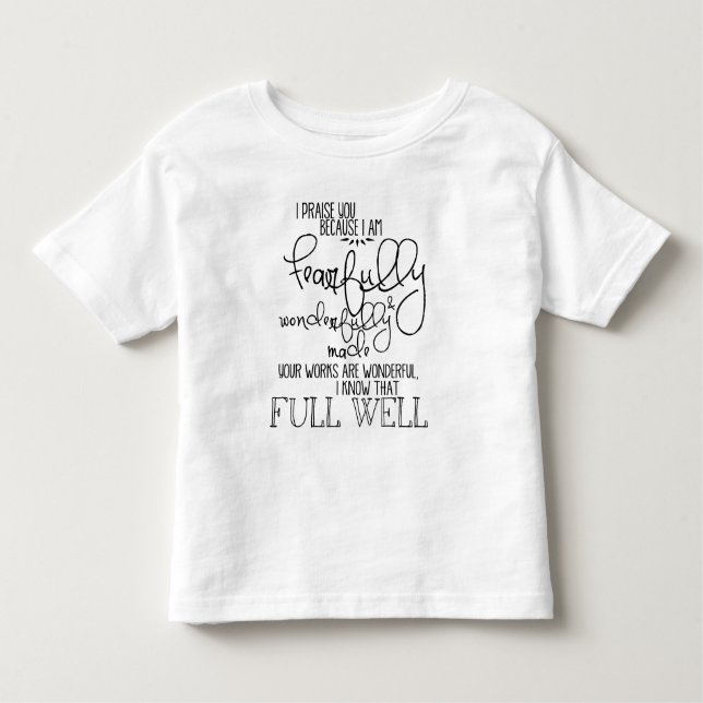 Camiseta De Bebé Psalm139 temeroso y maravillosamente hecho (Anverso)