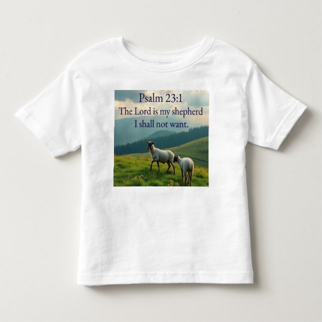 Camiseta De Bebé Psalm 23:1 Bible Verse Toddler's Tee Shirt (Anverso)