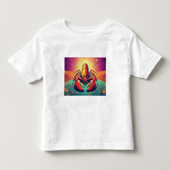 Camiseta De Bebé Psicodelia Lobster Ocean Art (Anverso)