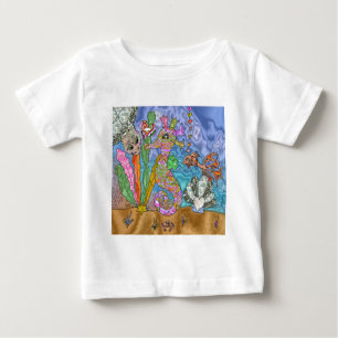 Camiseta De Bebé Psicodelia Seahorse Sea Turtle Art