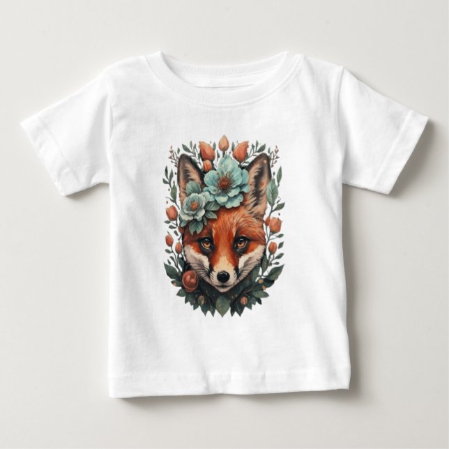 Camiseta De Bebé Pterografía floral (Anverso)