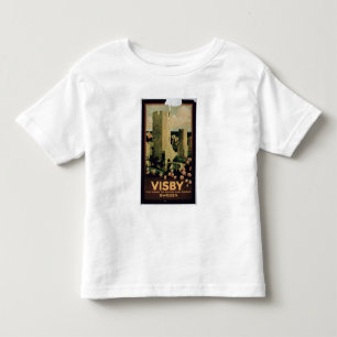 Camiseta De Bebé Publicidad de poster la ciudad de Visby, Suecia