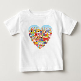 Camiseta De Bebé Pueblo del corazón feliz