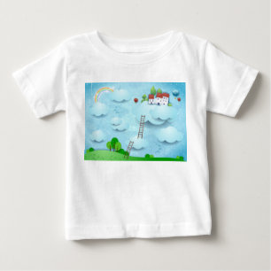 Camiseta De Bebé Pueblo sobre las nubes