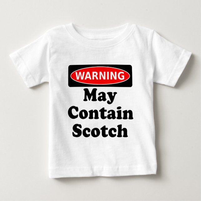 Camiseta De Bebé Puede contener escocés (Anverso)