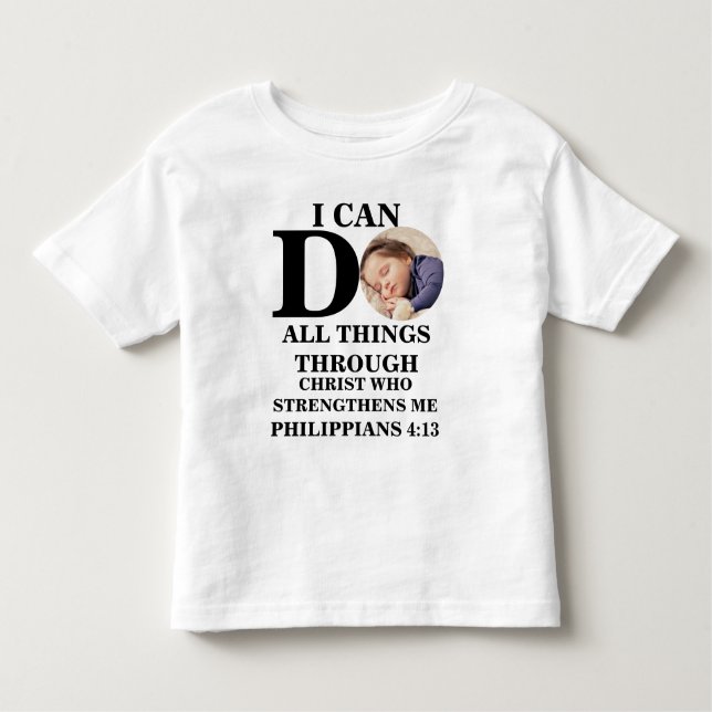 Camiseta De Bebé Puedo hacer todas las cosas foto cristiana verso d (Anverso)