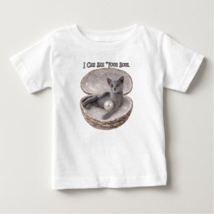 Camiseta De Bebé Puedo ver el alma del divertido diseño de gato azu