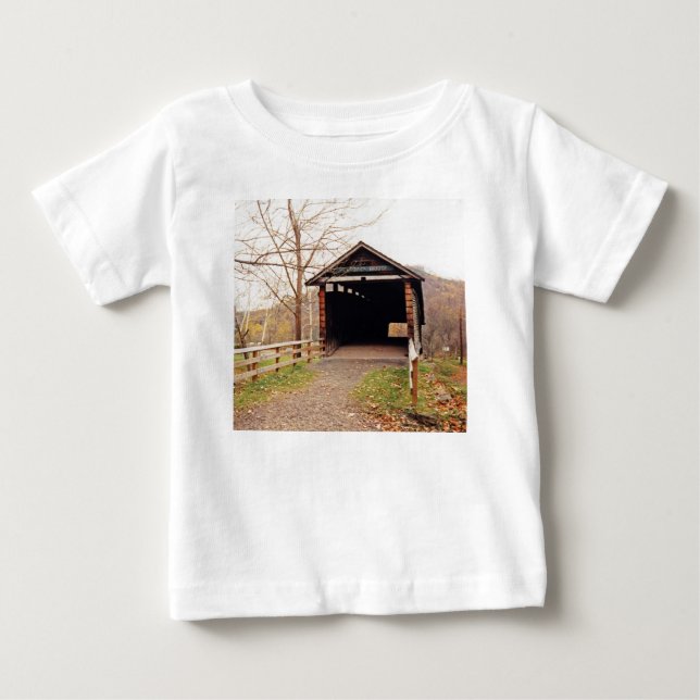 Camiseta De Bebé Puente cubierto (Anverso)