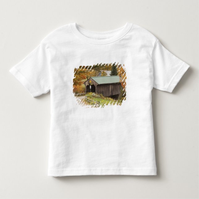Camiseta De Bebé Puente cubierto, Vermont, Estados Unidos (Anverso)