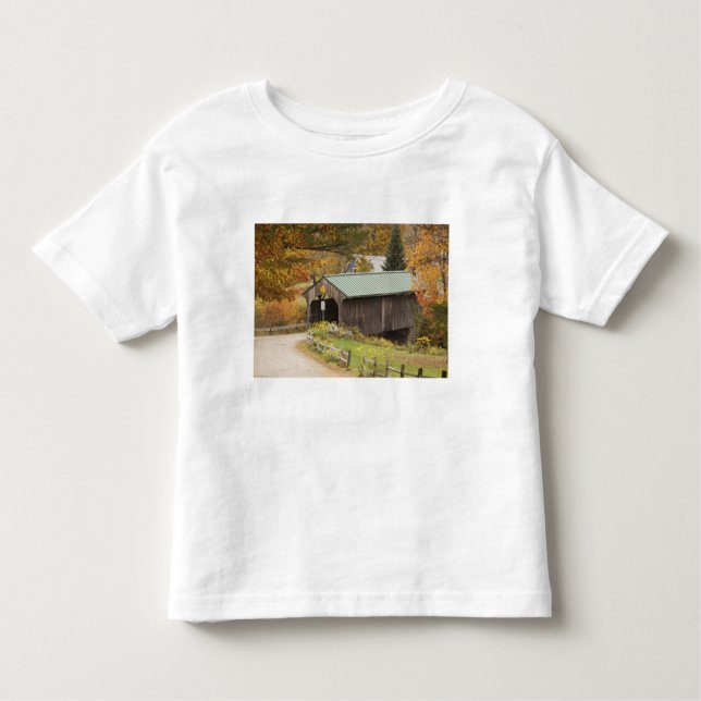 Camiseta De Bebé Puente cubierto, Vermont, Estados Unidos (Anverso)