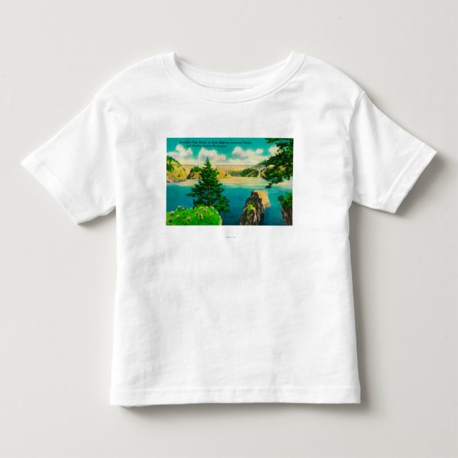 Camiseta De Bebé Puente del paso del engaño, Fidalgo e isla de (Anverso)