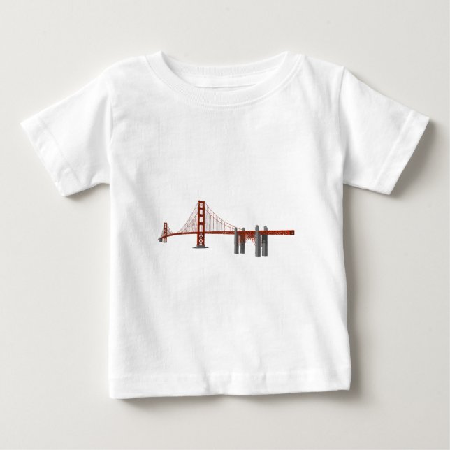 Camiseta De Bebé Puente Golden Gate: Modelo 3D: (Anverso)