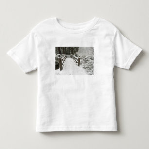 Camiseta De Bebé Puente lunar cubierto de nieve, Jardín Japonés