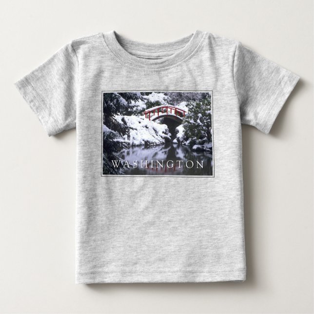 Camiseta De Bebé Puente lunar y estanque en invierno | Seattle, Was (Anverso)