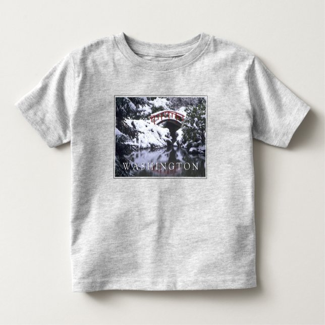 Camiseta De Bebé Puente lunar y estanque en invierno | Seattle, Was (Anverso)