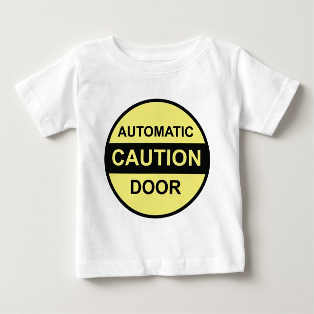 Camiseta De Bebé Puerta automática de la precaución (Anverso)