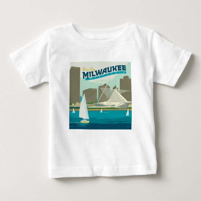 Camiseta De Bebé Puerto de Milwaukee Wisconsin | Ciudad de Brew (Anverso)