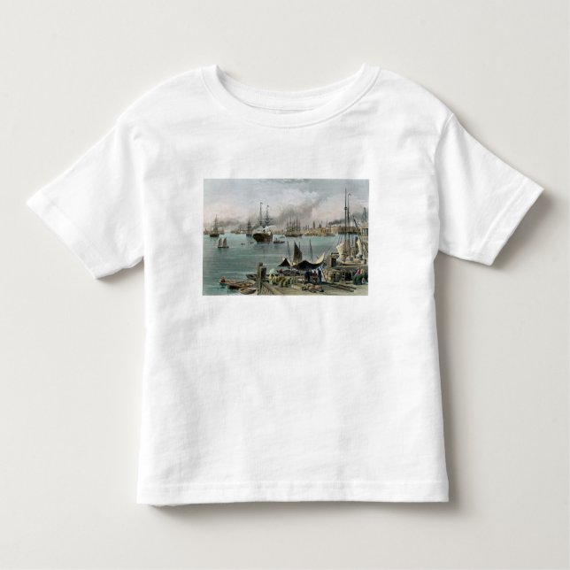 Camiseta De Bebé Puerto de New Orleans, grabado por D.G. Thompson (Anverso)