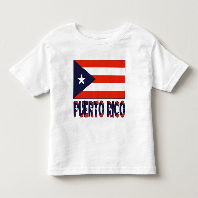 Camiseta De Bebé Puerto Rico y la bandera puertorriqueña (Anverso)