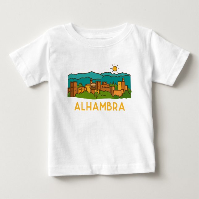 Camiseta De Bebé Puesta de sol de la Alhambra 2 (Anverso)