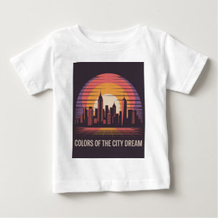 Camiseta De Bebé Puesta de sol retro de la ciudad de Nueva York