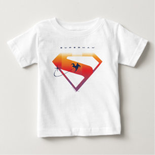 Camiseta De Bebé Puesta de sol Superman Escudo Vuela
