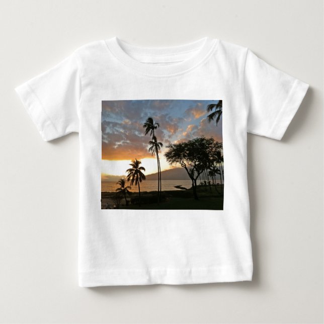 Camiseta De Bebé Puesta del sol sobre la bahía de Maalaea, Maui (Anverso)