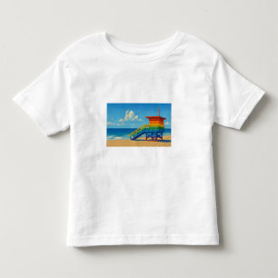 Camiseta De Bebé Puesto de vigilancia del arco iris de la playa de 