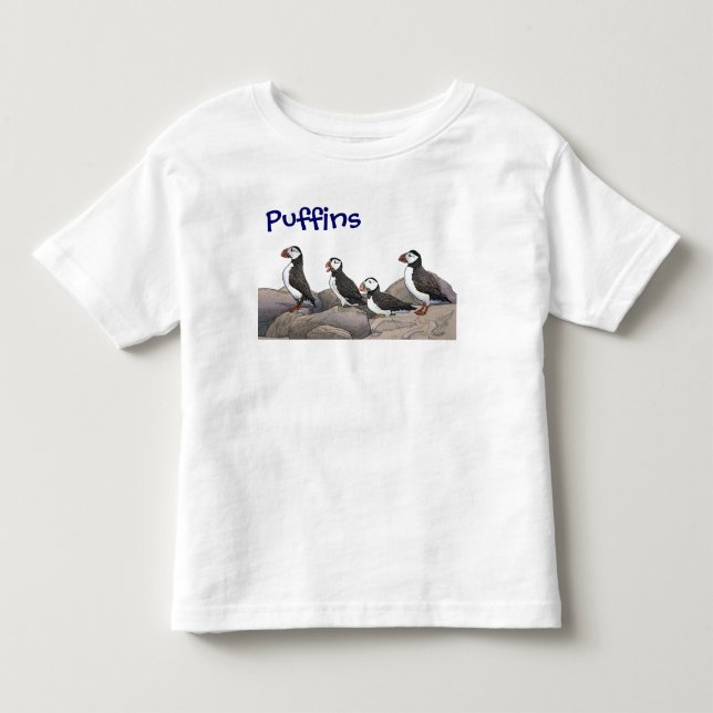 Camiseta De Bebé Puffins atlánticos (Anverso)