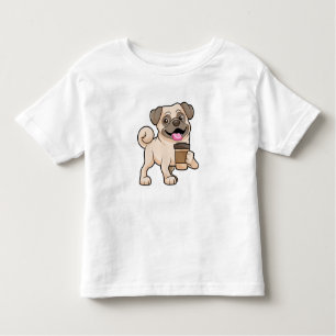Camiseta De Bebé Pug con café para ir