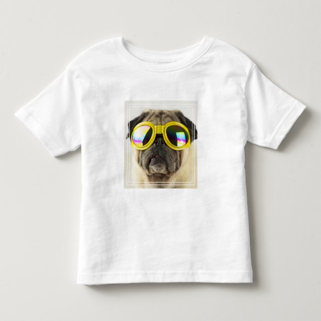 Camiseta De Bebé Pug con gafas (Anverso)