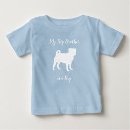Camiseta De Bebé Pug Dog Baby Shower Blue Puppy Boy
