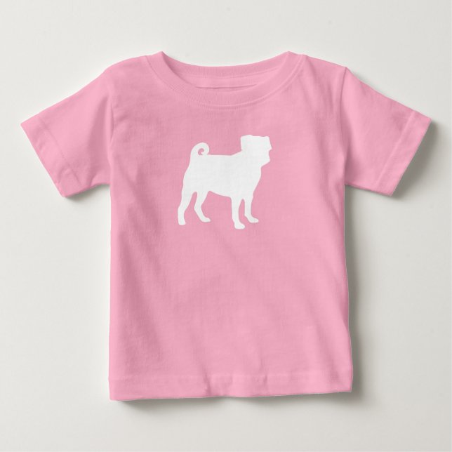 Camiseta De Bebé Pug Dog Baby Shower Pappy Chica (Anverso)