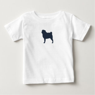 Camiseta De Bebé Pug Dog Silhouette   Guay Pug Lover