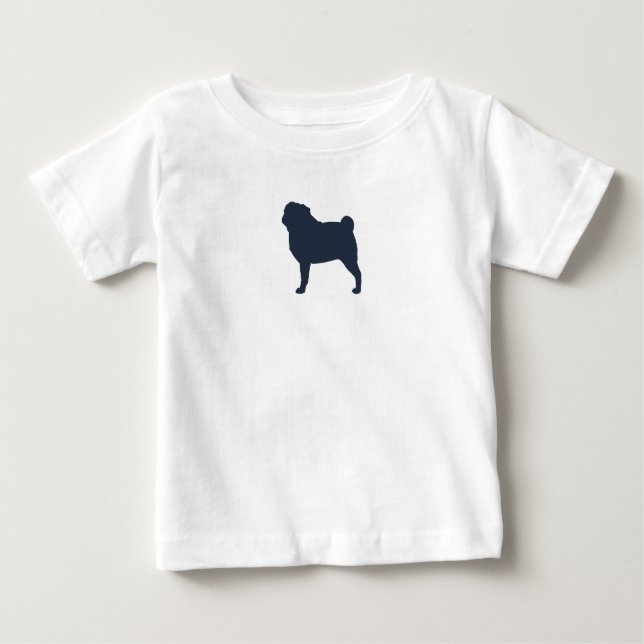 Camiseta De Bebé Pug Dog Silhouette | Guay Pug Lover (Anverso)