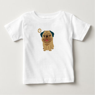 Camiseta De Bebé Pug Paw