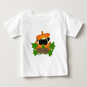 Camiseta De Bebé Pug Pumpkin Patch