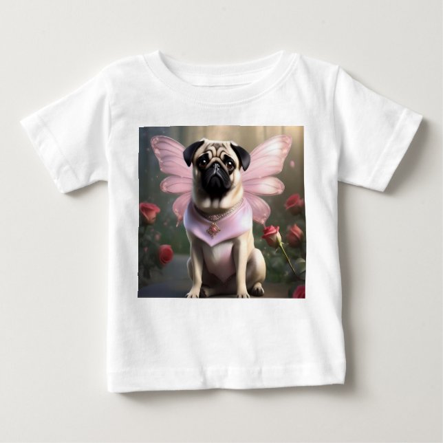 Camiseta De Bebé Pug Real: La Hada Princesa de los Reinos Encantado (Anverso)