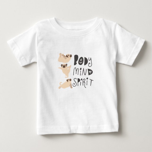 Camiseta De Bebé Pugs de Yoga (Anverso)