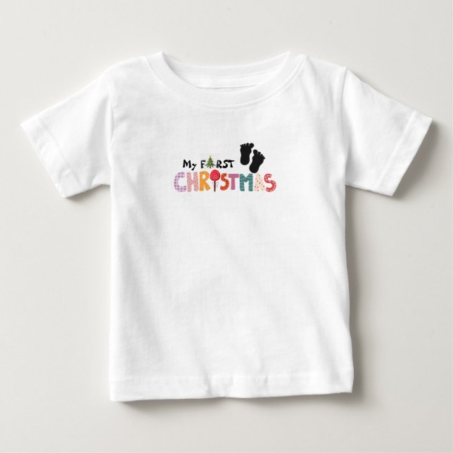 Camiseta De Bebé pull bébé my first christmas (Anverso)