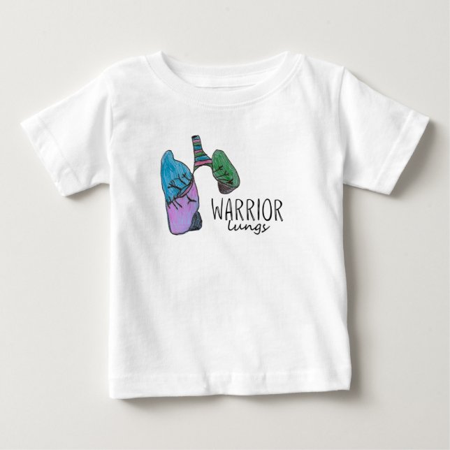 Camiseta De Bebé Pulmones de guerrero/camiseta de bebé más fuerte j (Anverso)