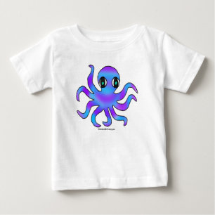 Camiseta de bebé - Pulpo azul violeta (blanco)