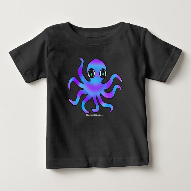 Camiseta de bebé - Pulpo azul violeta (intenso) (Anverso)
