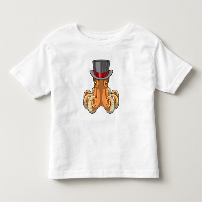 Camiseta De Bebé Pulpo como caballero con sombrero de copa (Anverso)