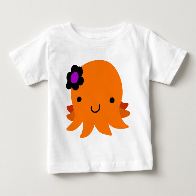 Camiseta De Bebé Pulpo de la flor de Halloween (Anverso)