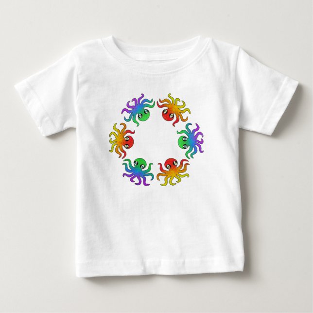 Camiseta de bebé - Pulpo degradado (blanco) (Anverso)