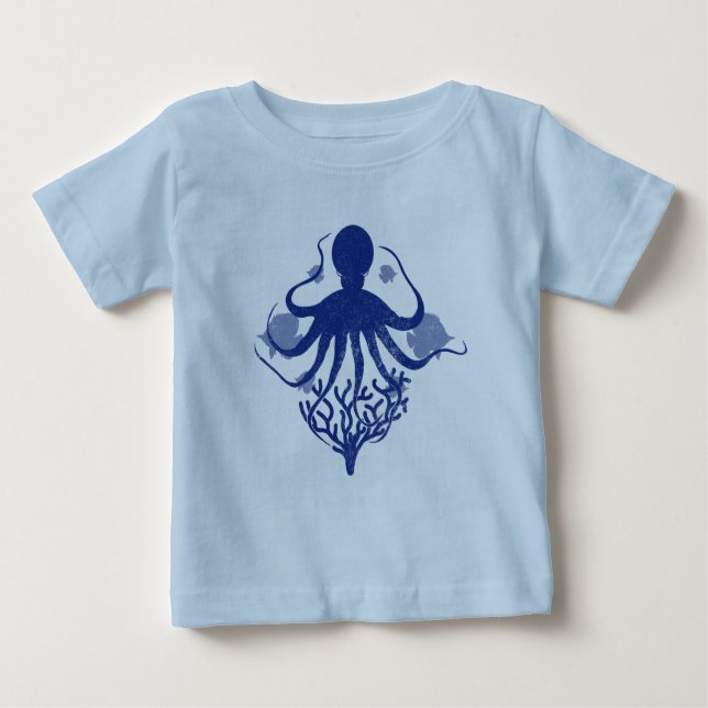 Camiseta De Bebé Pulpo (fondo claro) (Anverso)