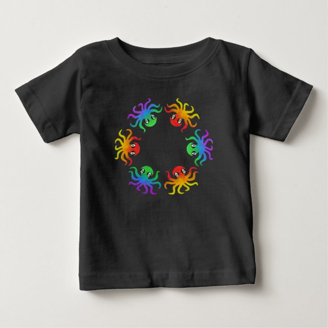 Camiseta de bebé - Pulpo gradiente (vívido) (Anverso)