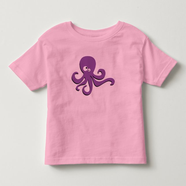 Camiseta De Bebé Pulpo morado lindo (Anverso)